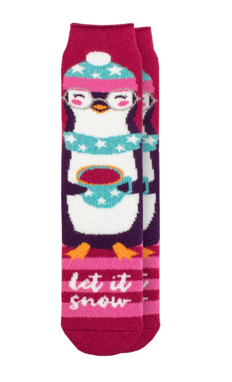 Heat Holders Ladies Lite Christmas Socks - Penguin-2